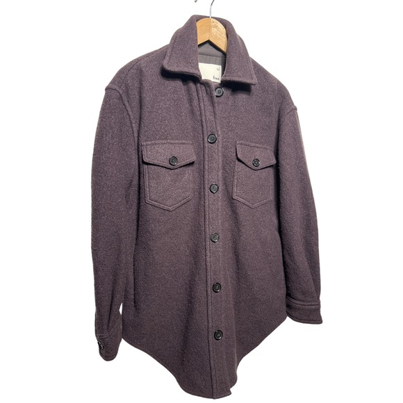 Free People Jackets & Blazers - Aritzia Wilfred Free Gana Shirt Jacket Oversized Shacket Plum Size S Retail $198